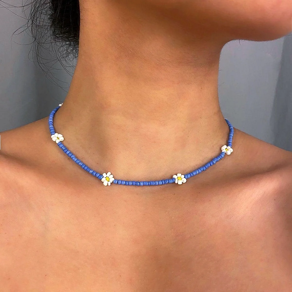 Beaded Daisy Necklace