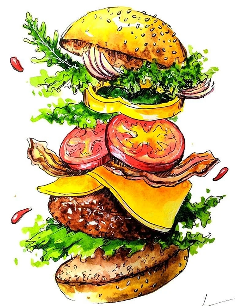 Бургер рисунок