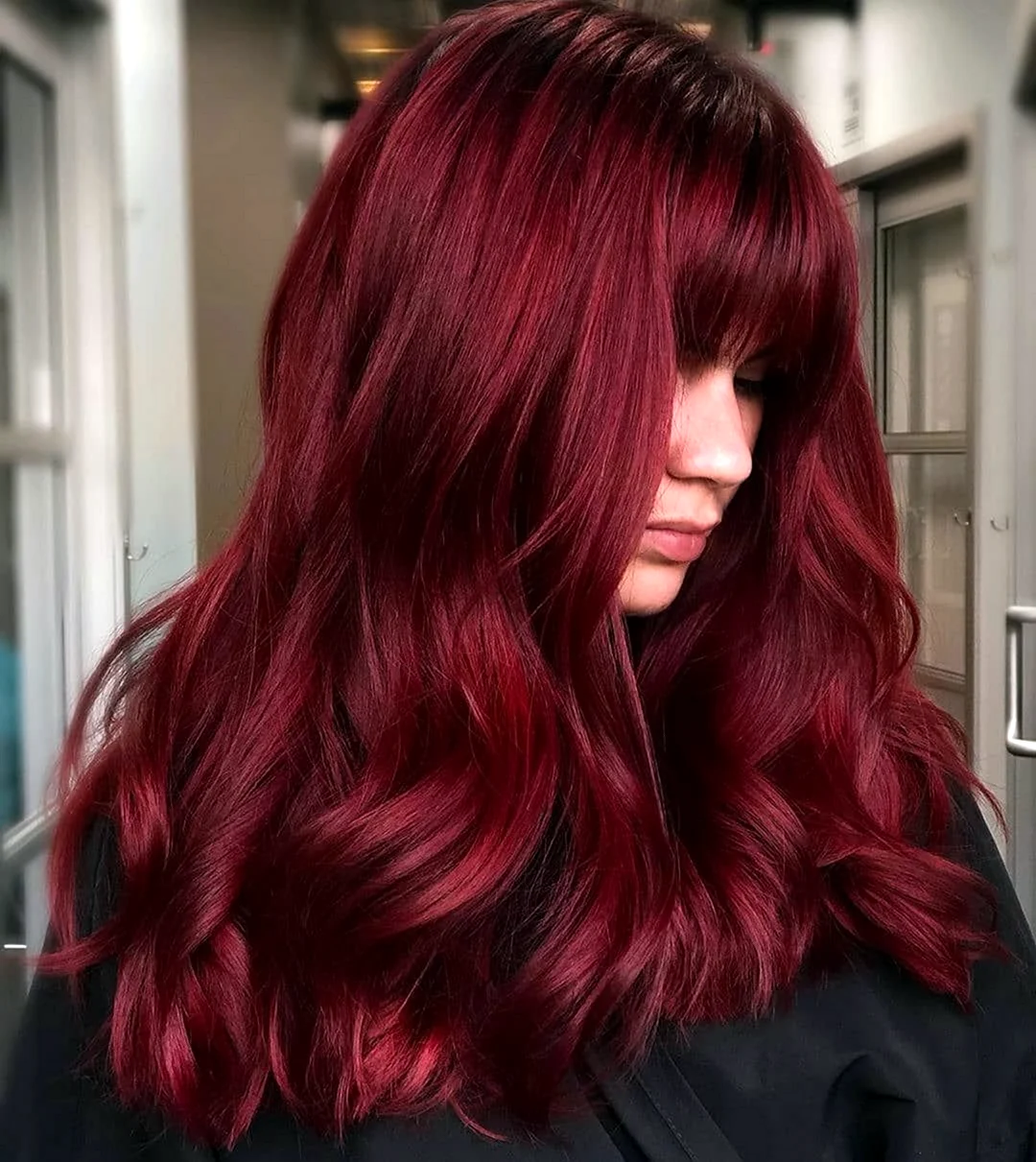 Темно красный цвет волос краска