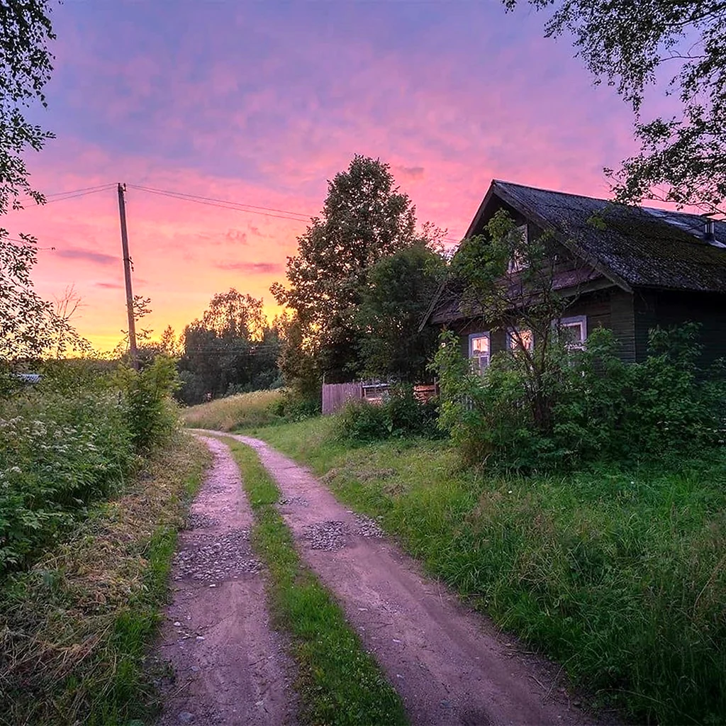 Красивый деревенский закат (43 фото)