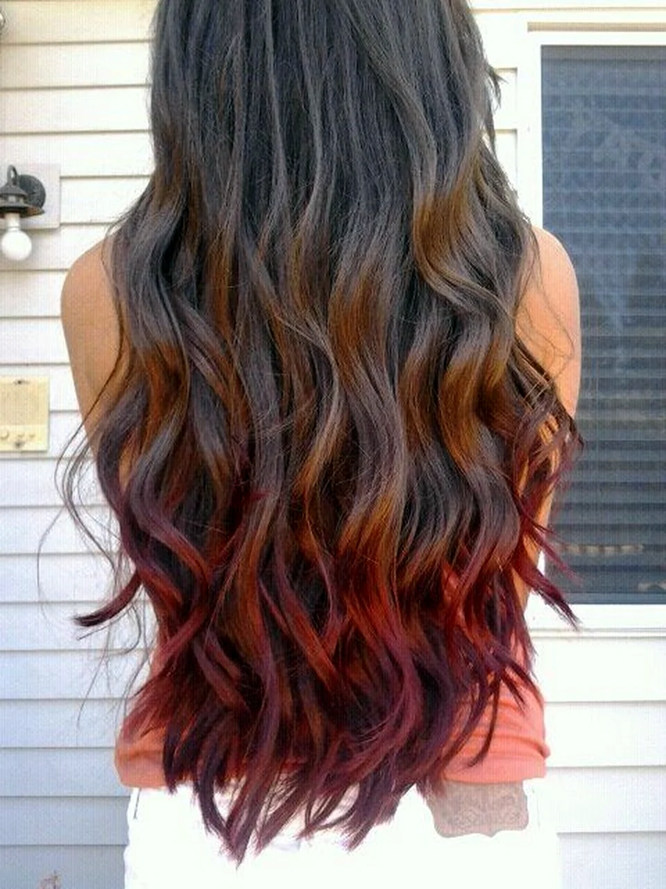 Dip Dye на темные волосы