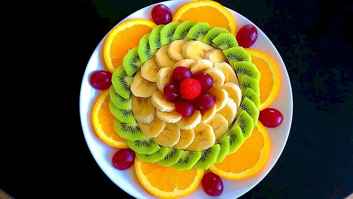 Украшение фруктовой тарелки