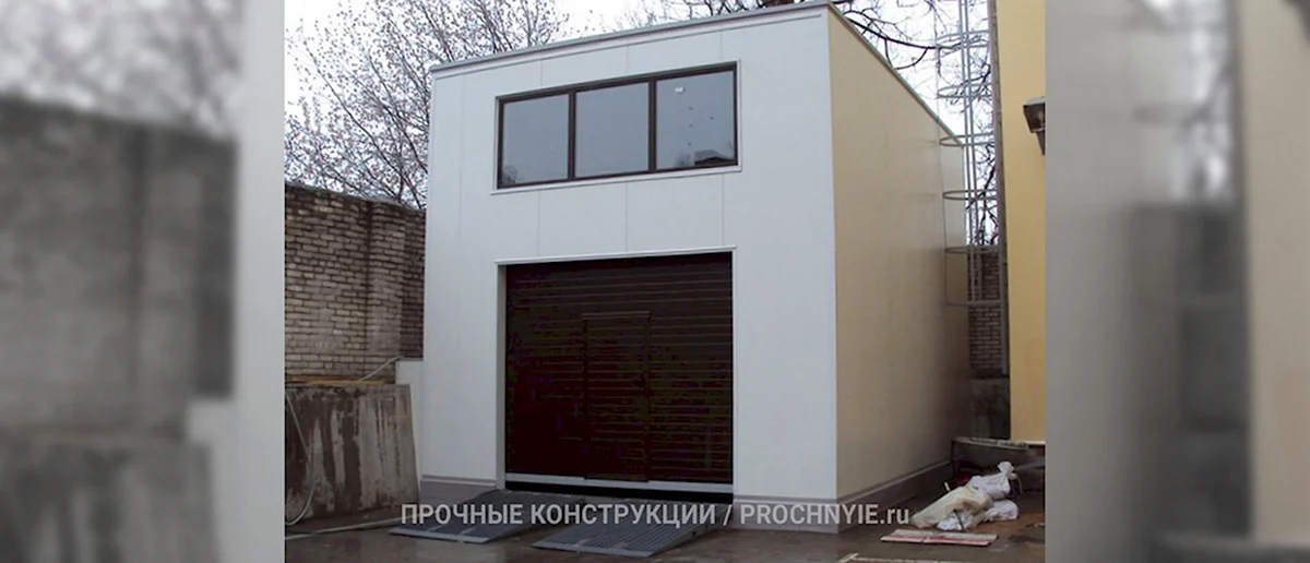 Гараж из сэндвич панелей RAL 7024