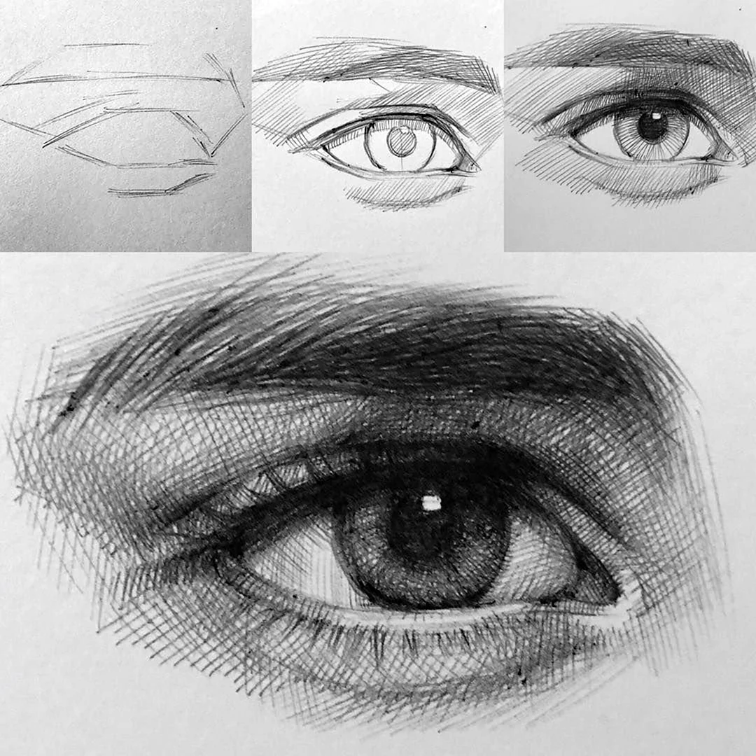 Реалистичный глаз карандашом
