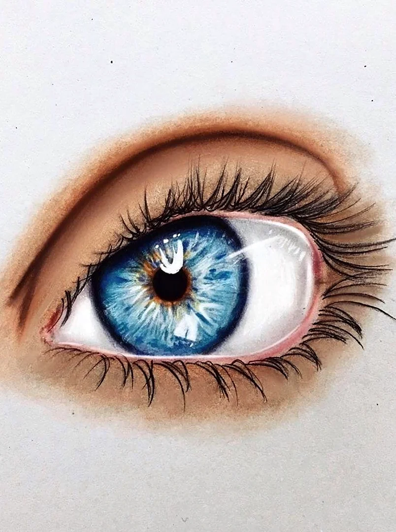 Голубые глаза рисунок