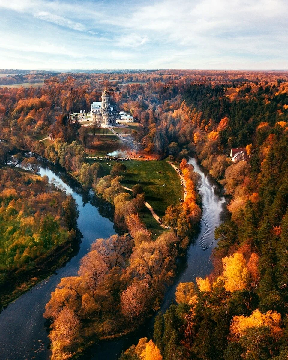 Городище Луковня Подольск осенью. Подольск Дубровицы река. Рука Истра с высоты птичьего полета. Река Истра с высоты птичьего полета.