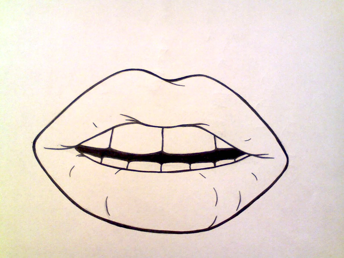 Рисунки легкие губы