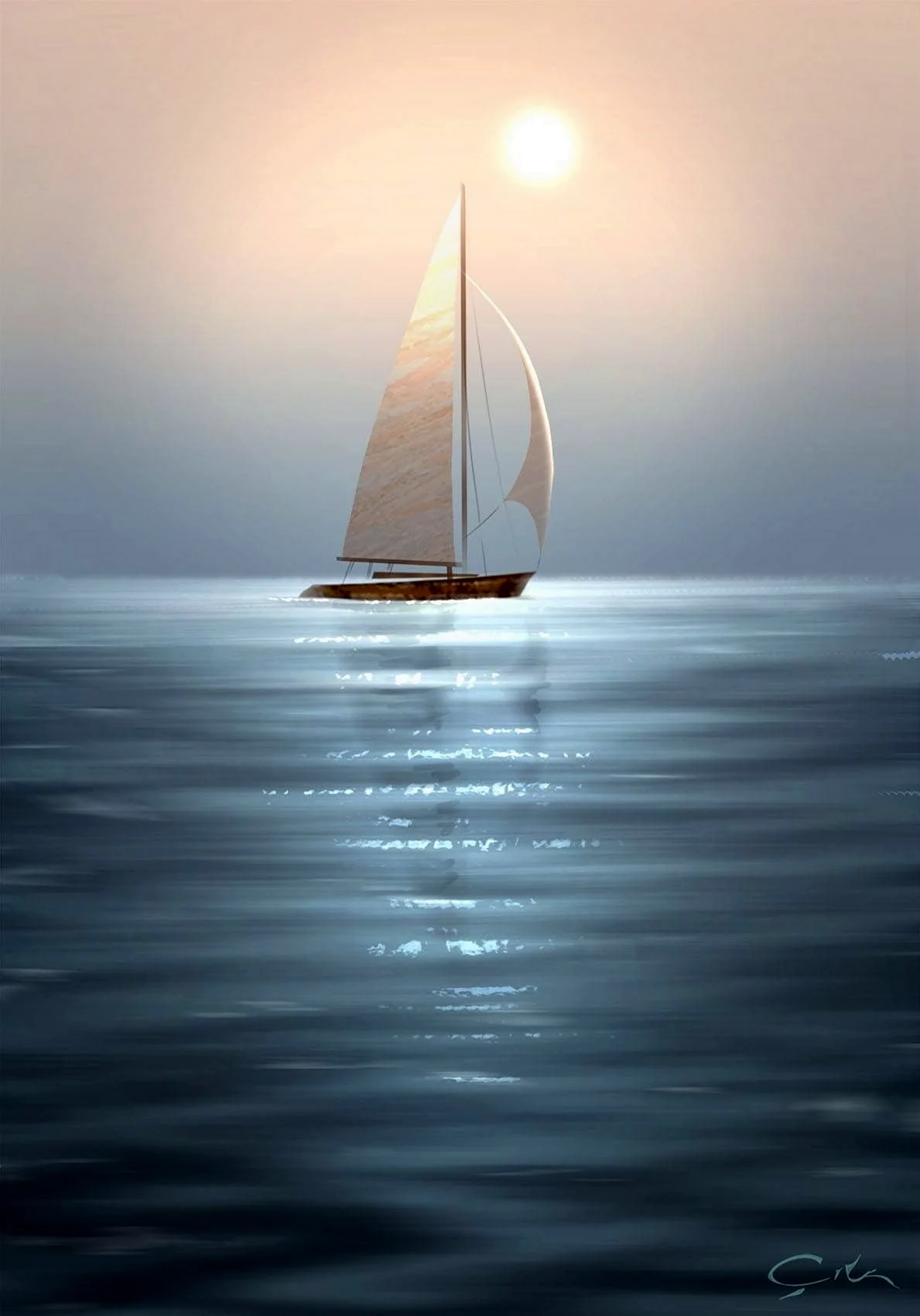 Яхта в море