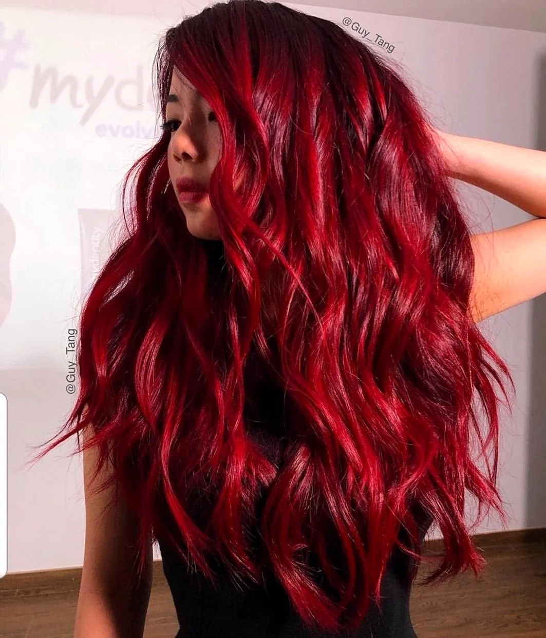 Красная краска для волос на темные волосы