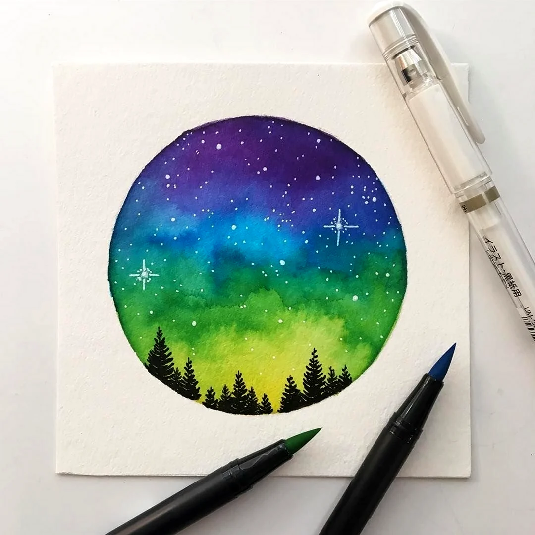 Идеи для рисования космоса гуашью