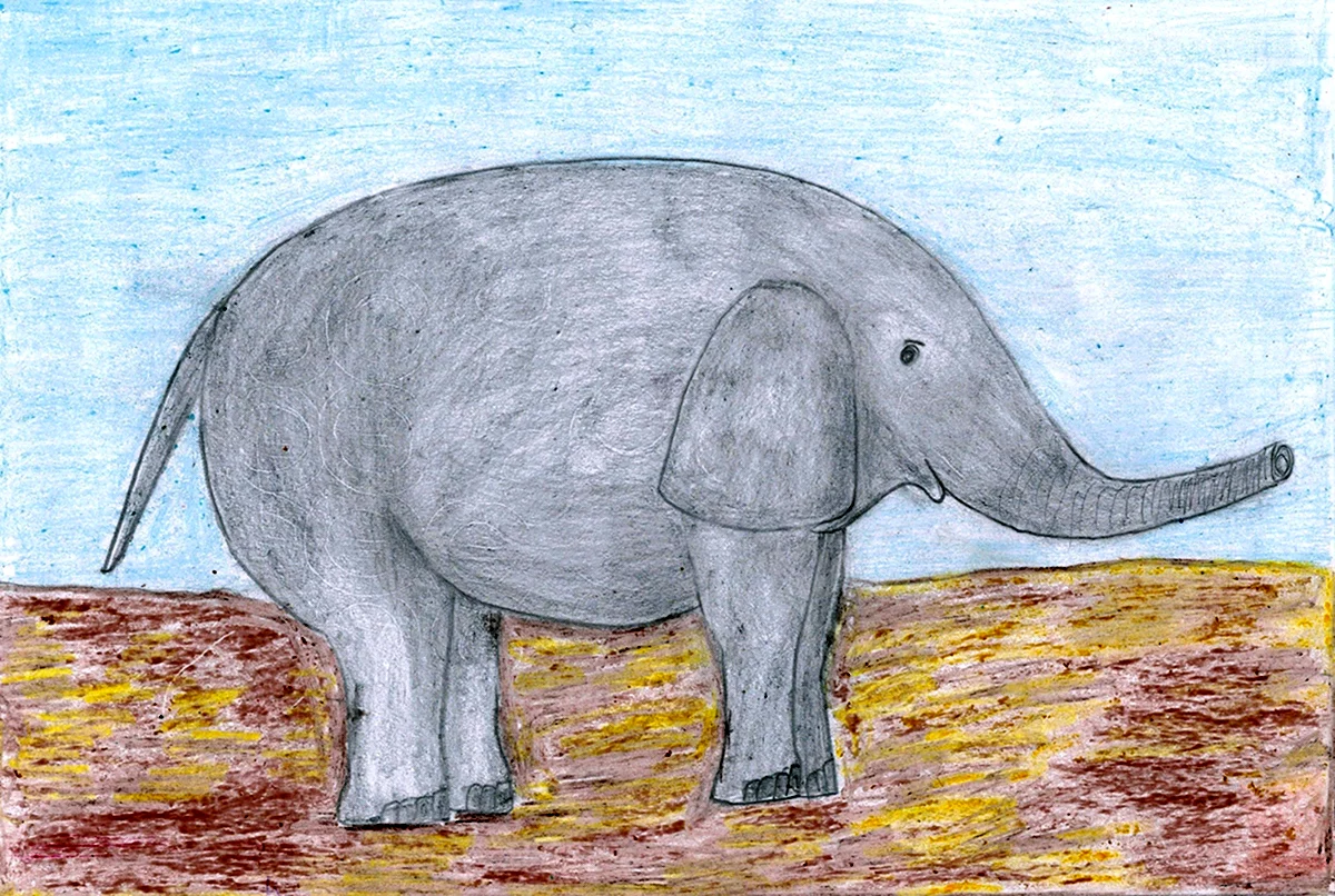 Рисунки слона легкие
