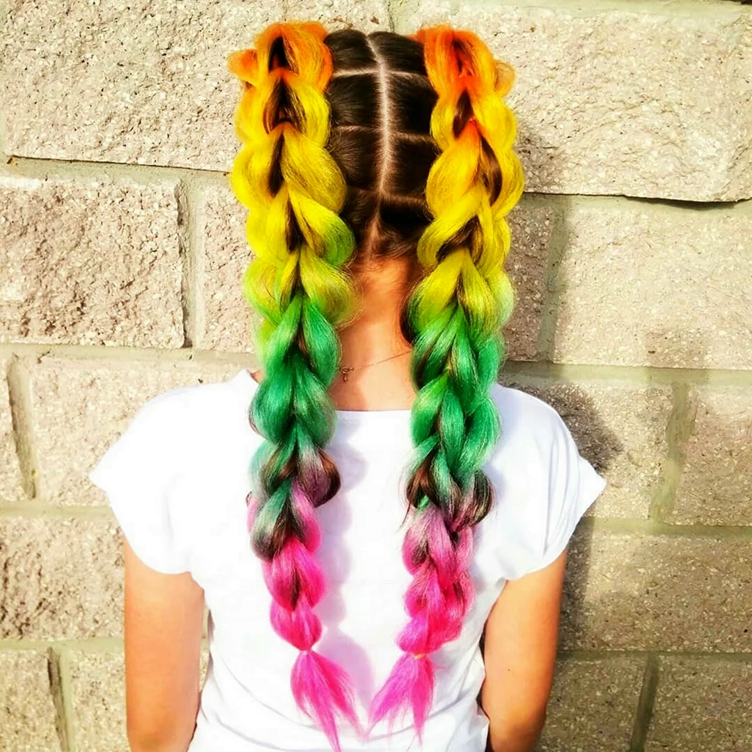 Разноцветные косы