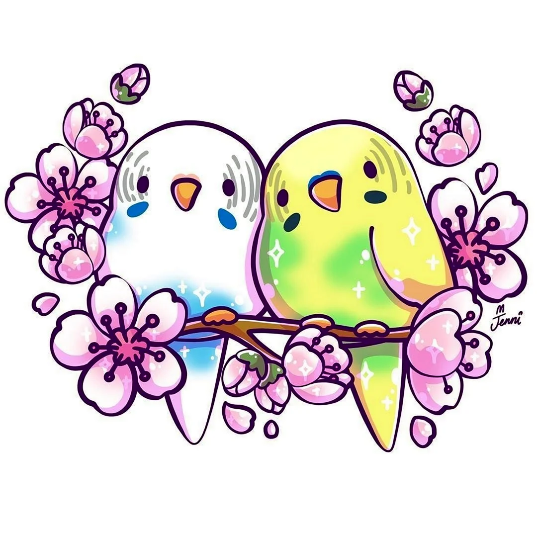 Рисунки попугайчики милые