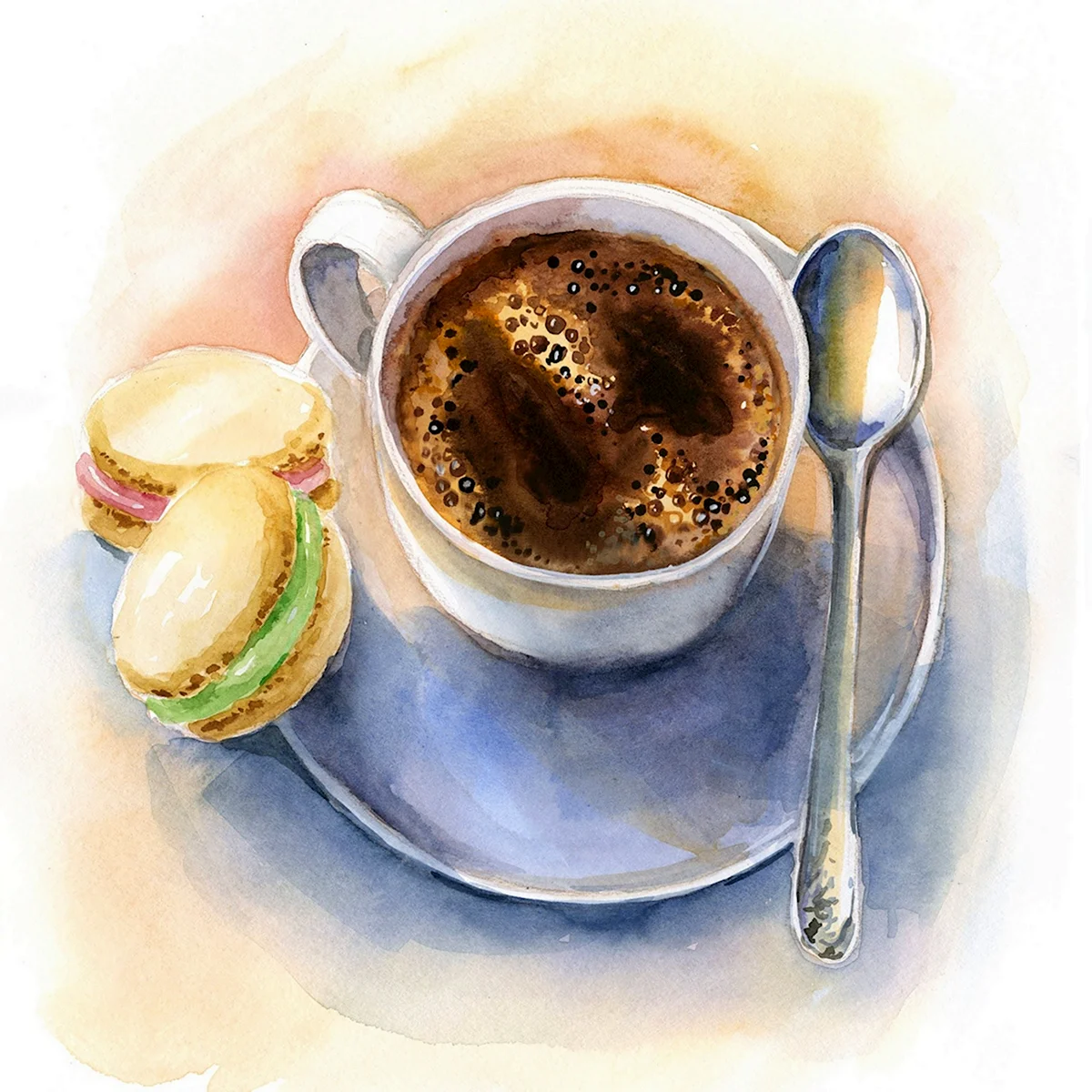 Кофе акварель