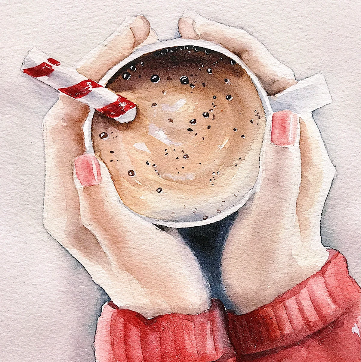Кофе акварель