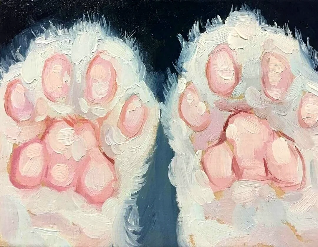 Кошачьи лапки акварель