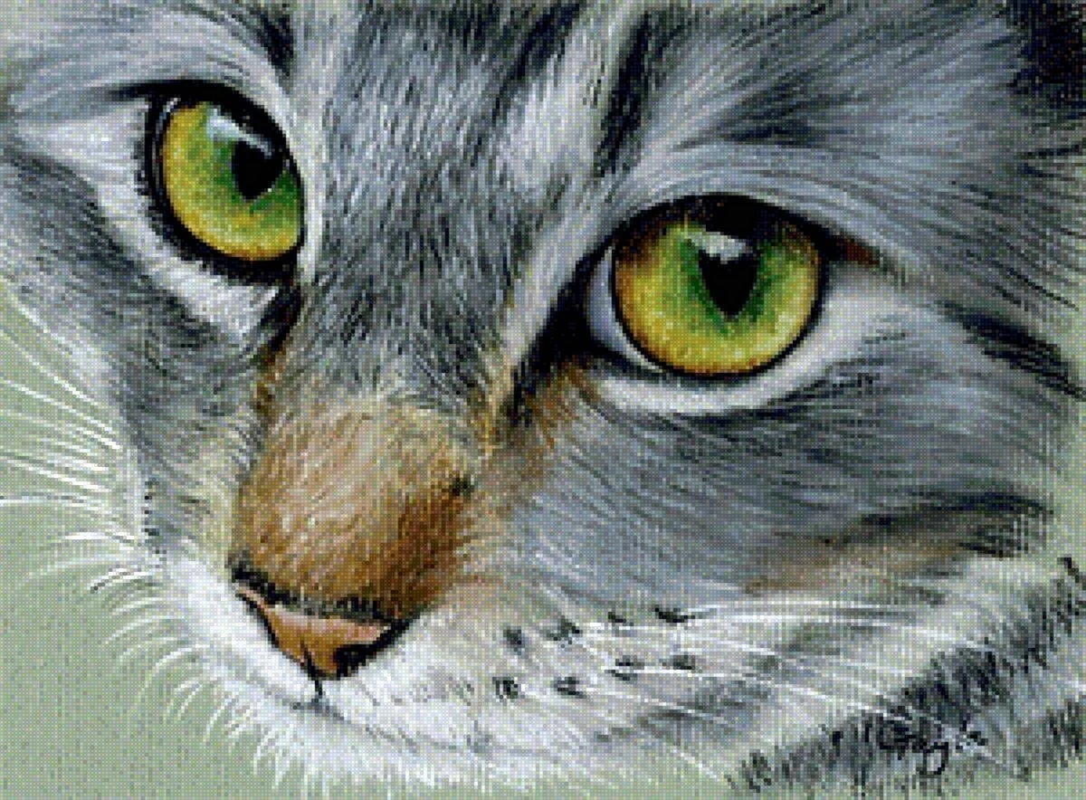 Кошка пастелью