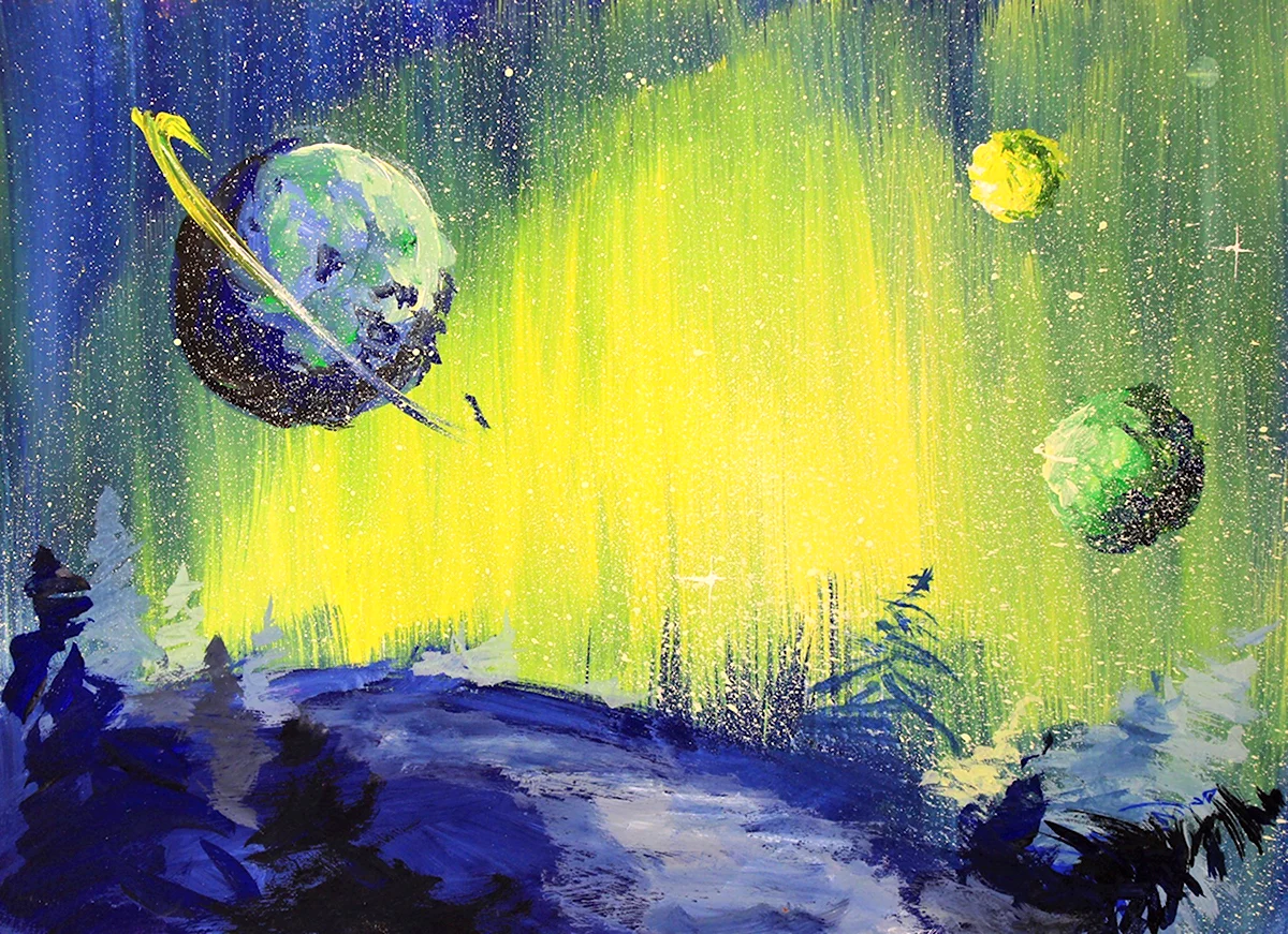Космос гуашью