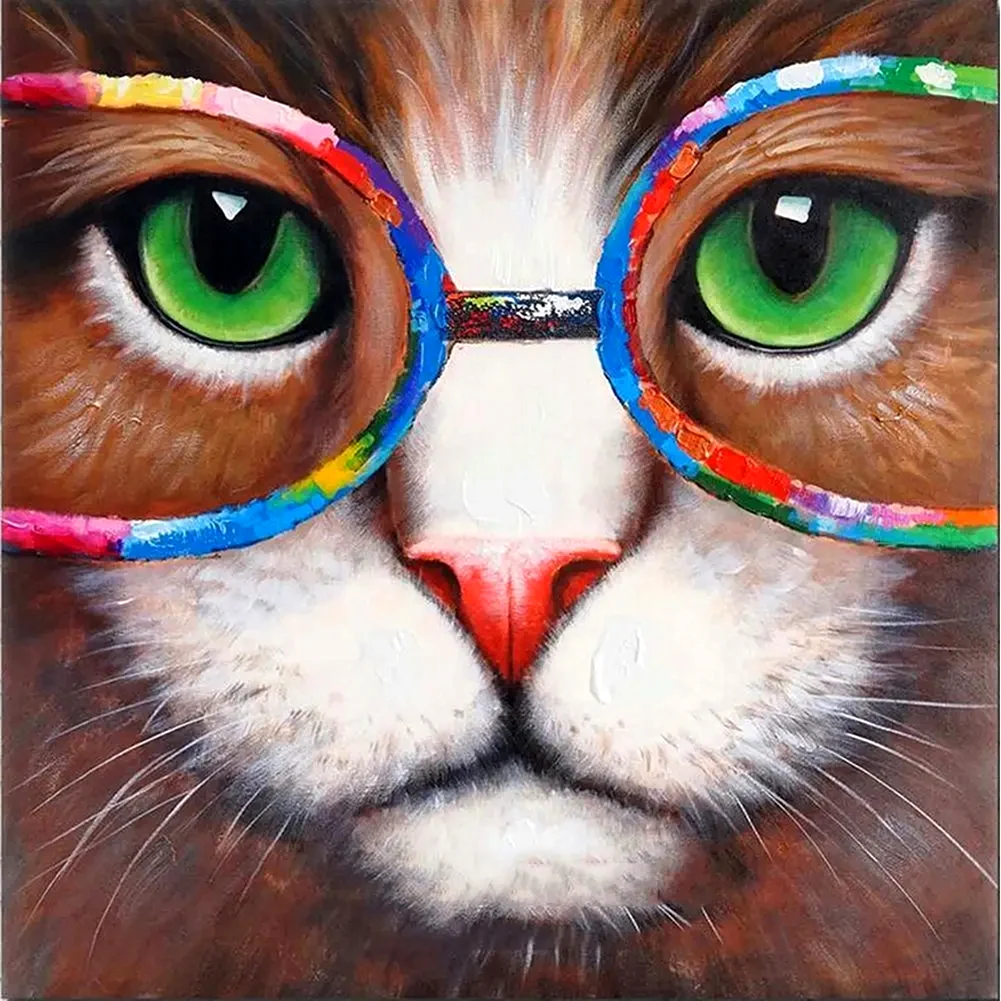 Кот в очках арт
