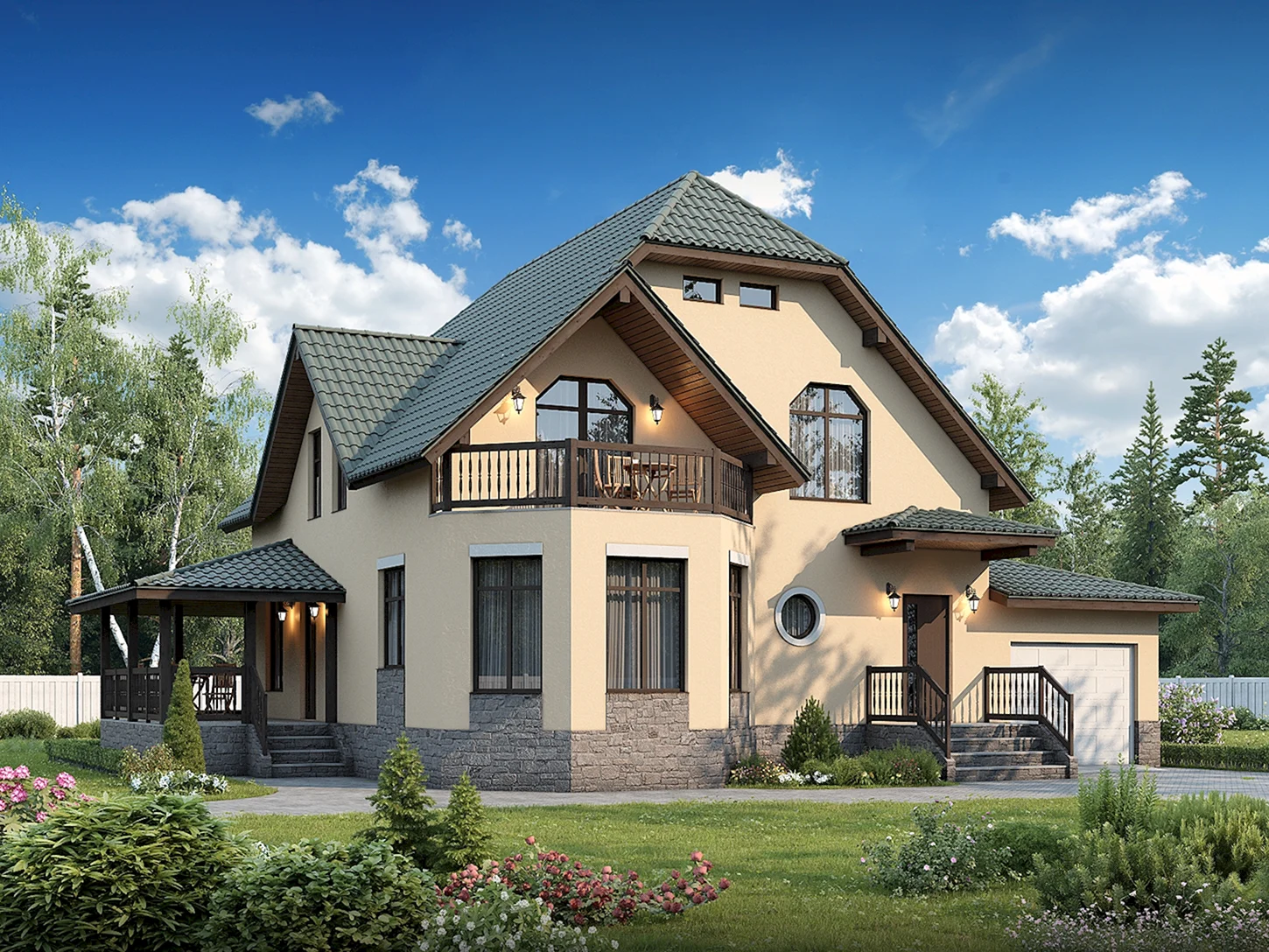 Коттедж с мансардой 130м2 проект