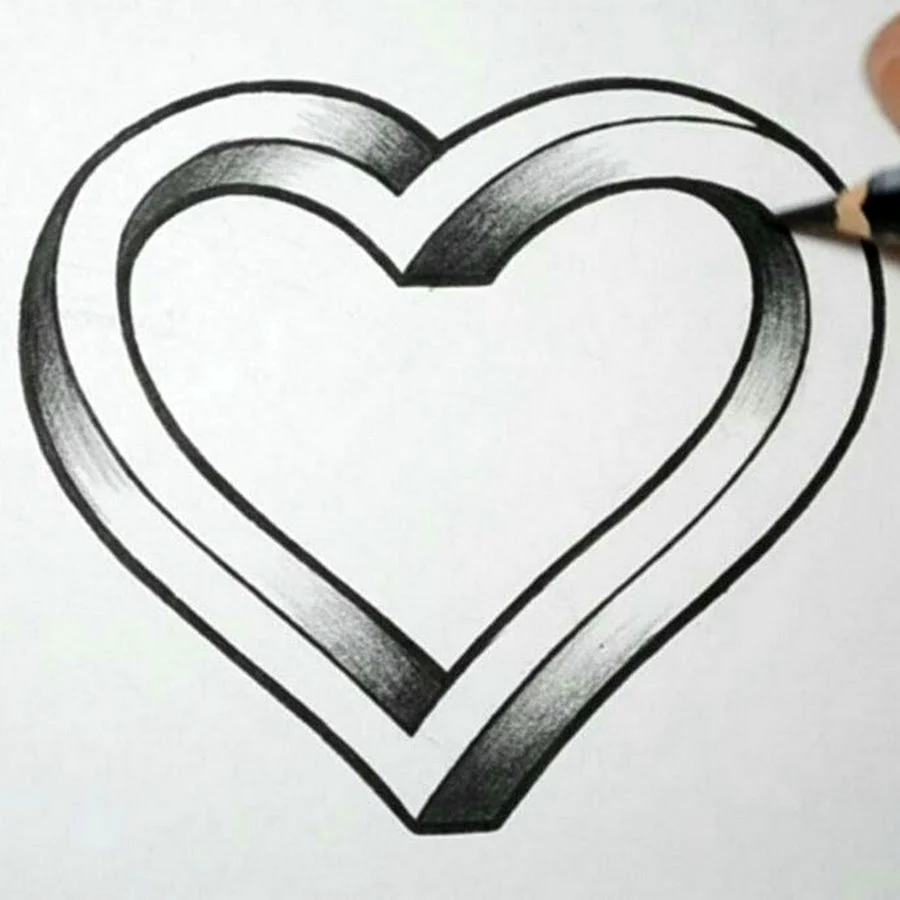 Сердце простым карандашом