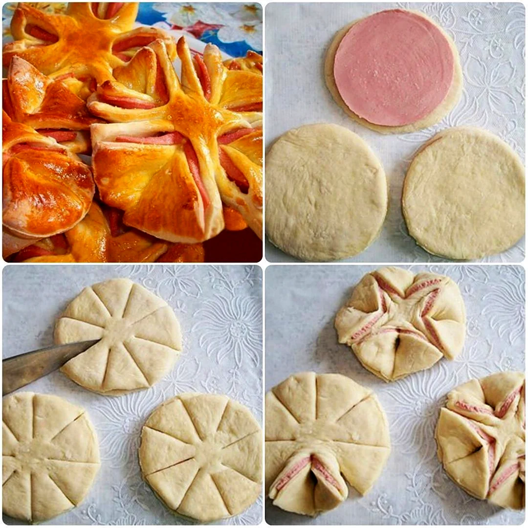 Красивые булочки из теста