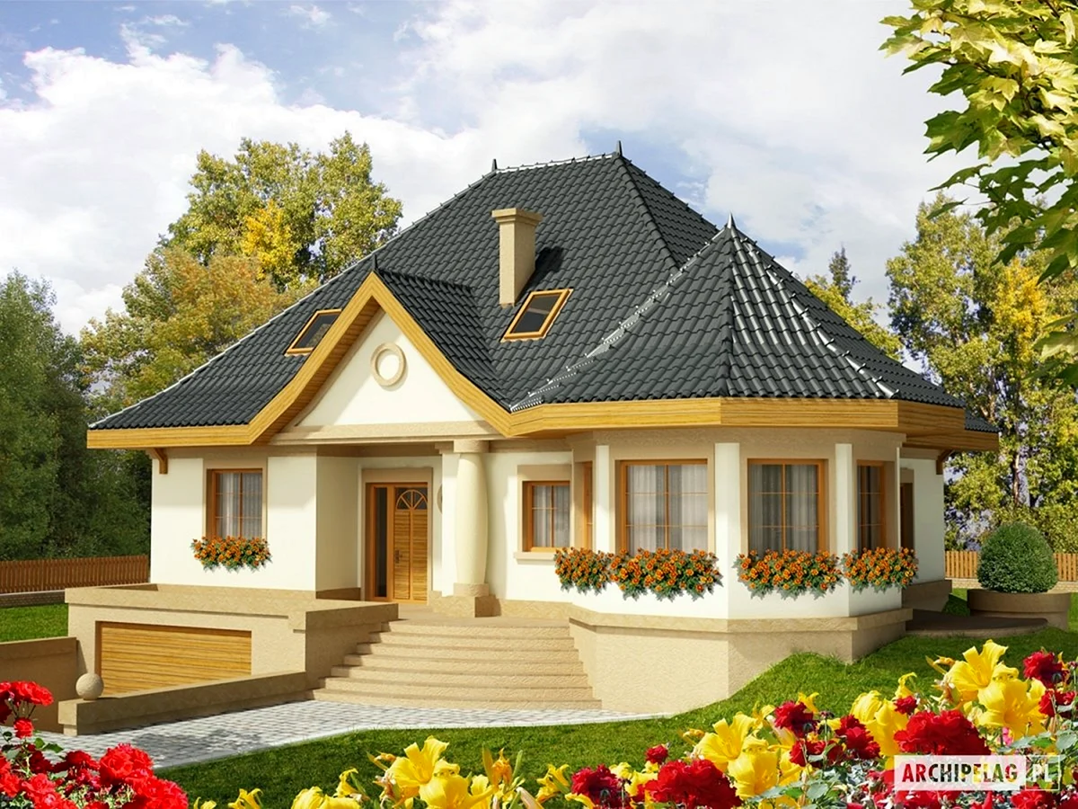Красивые крыши одноэтажных домов
