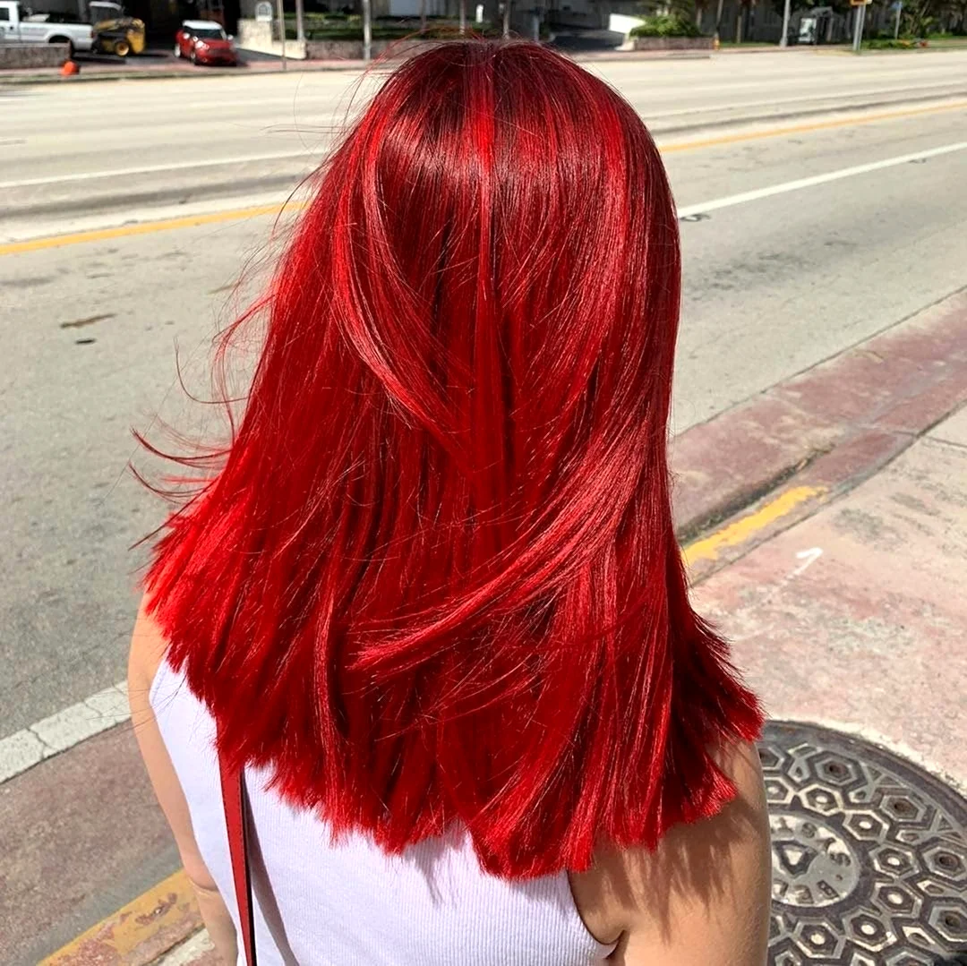 Окрашивание волос в красный