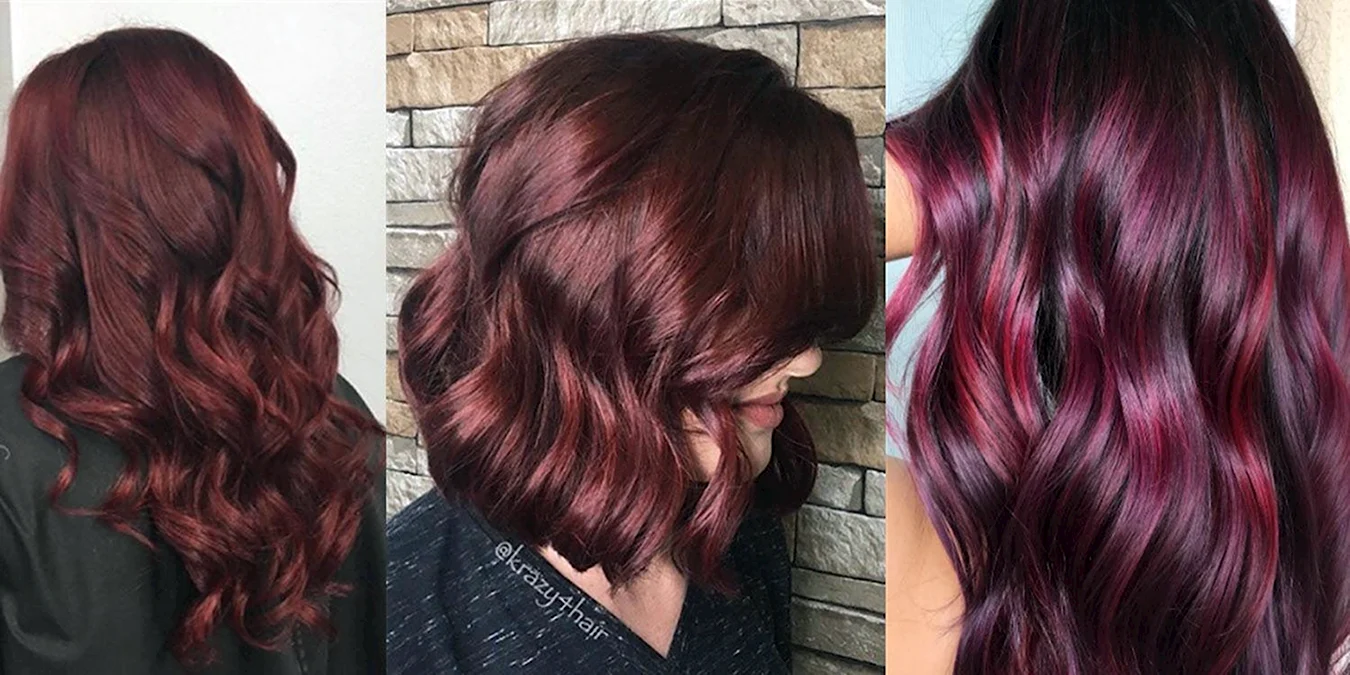 Рубиновая марсала цвет волос