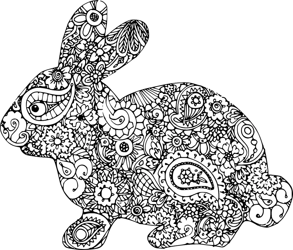 Красивый кролик раскраска