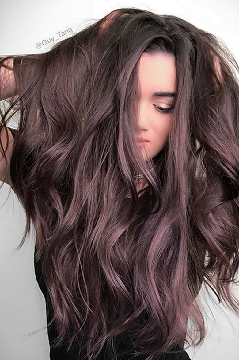Фиолетово коричневый цвет волос