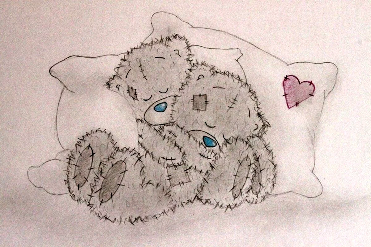 Мишка рисунок карандашом