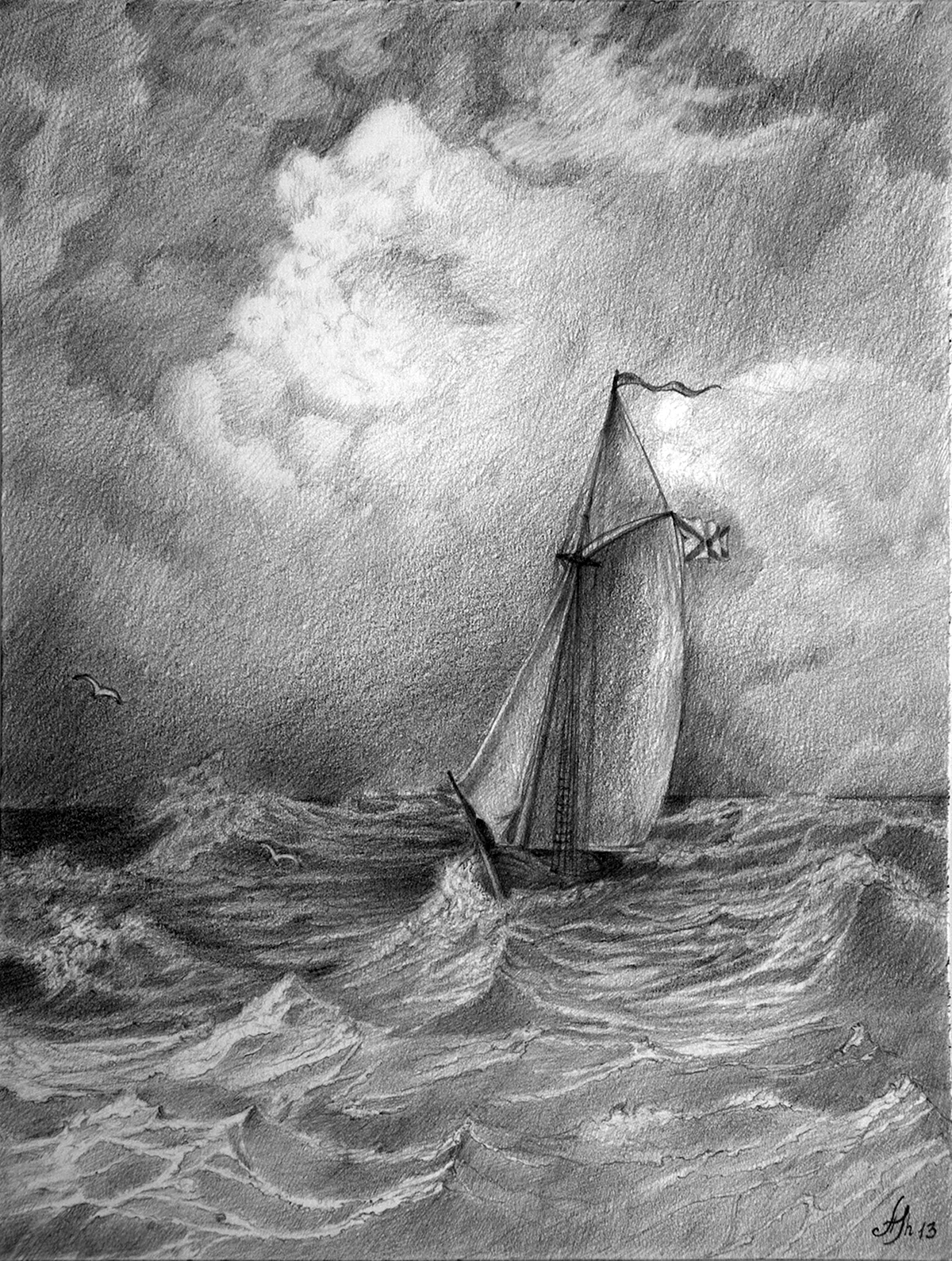 Море карандашом