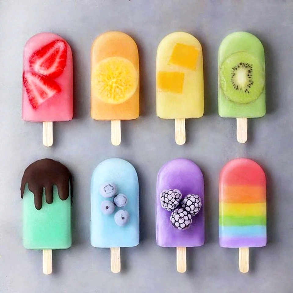Мороженое разноцветное на палочке