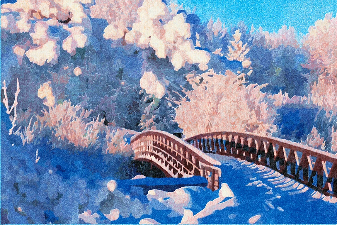 Красивые мосты зимой
