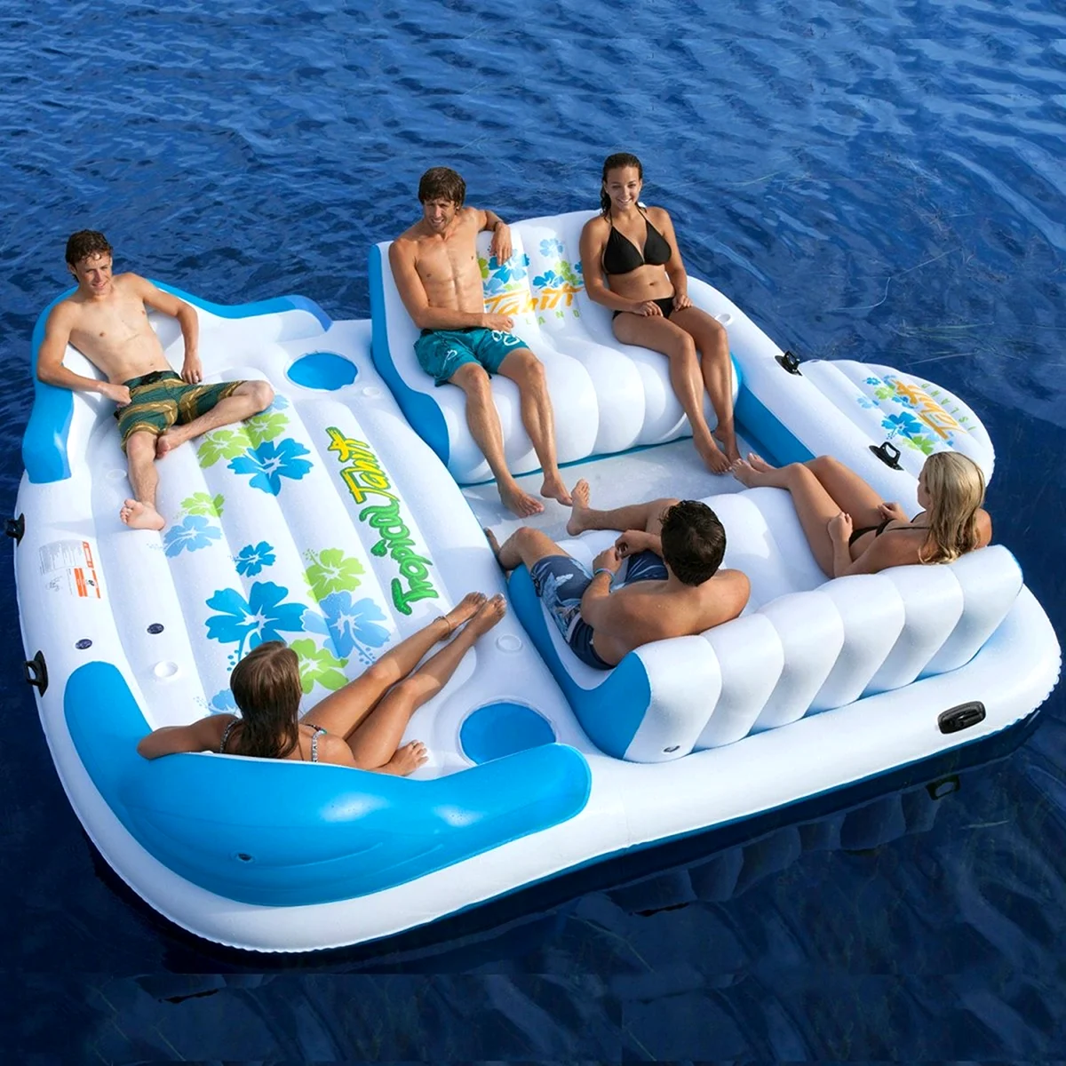 Надувной матрас Tropical Tahiti giant 6 person Inflatable Raft Pool Lake Ocean Floating Island