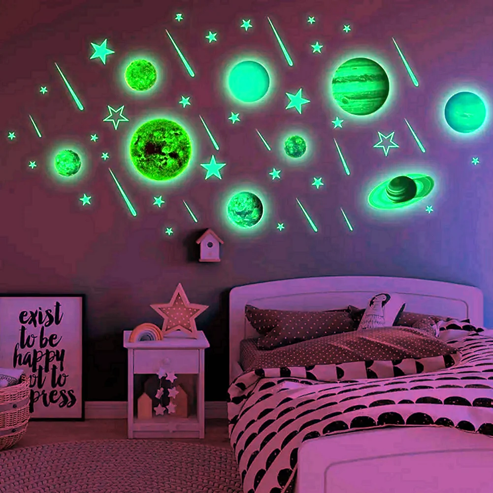 Наклейки флуоресцентные планеты Glow in the Dark