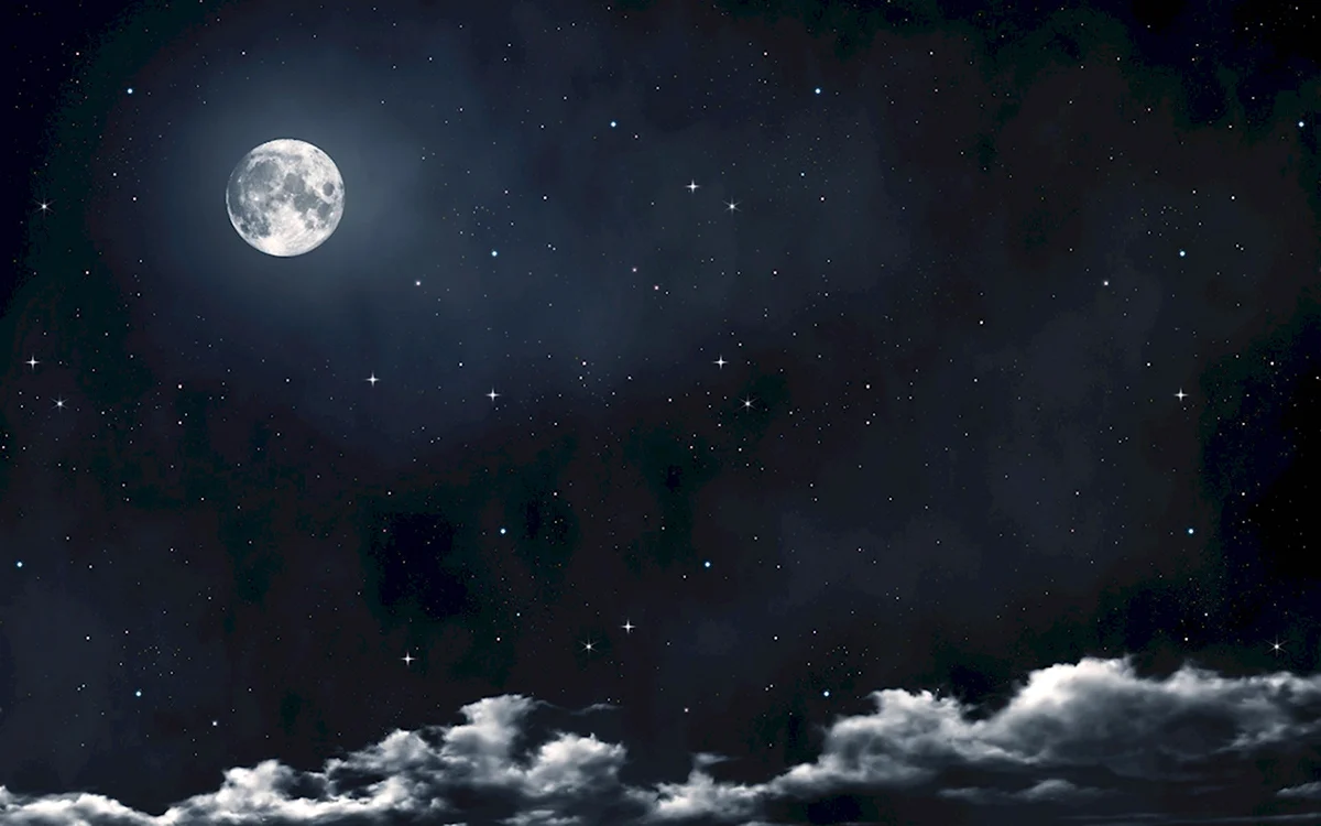 Ночь луна звезды