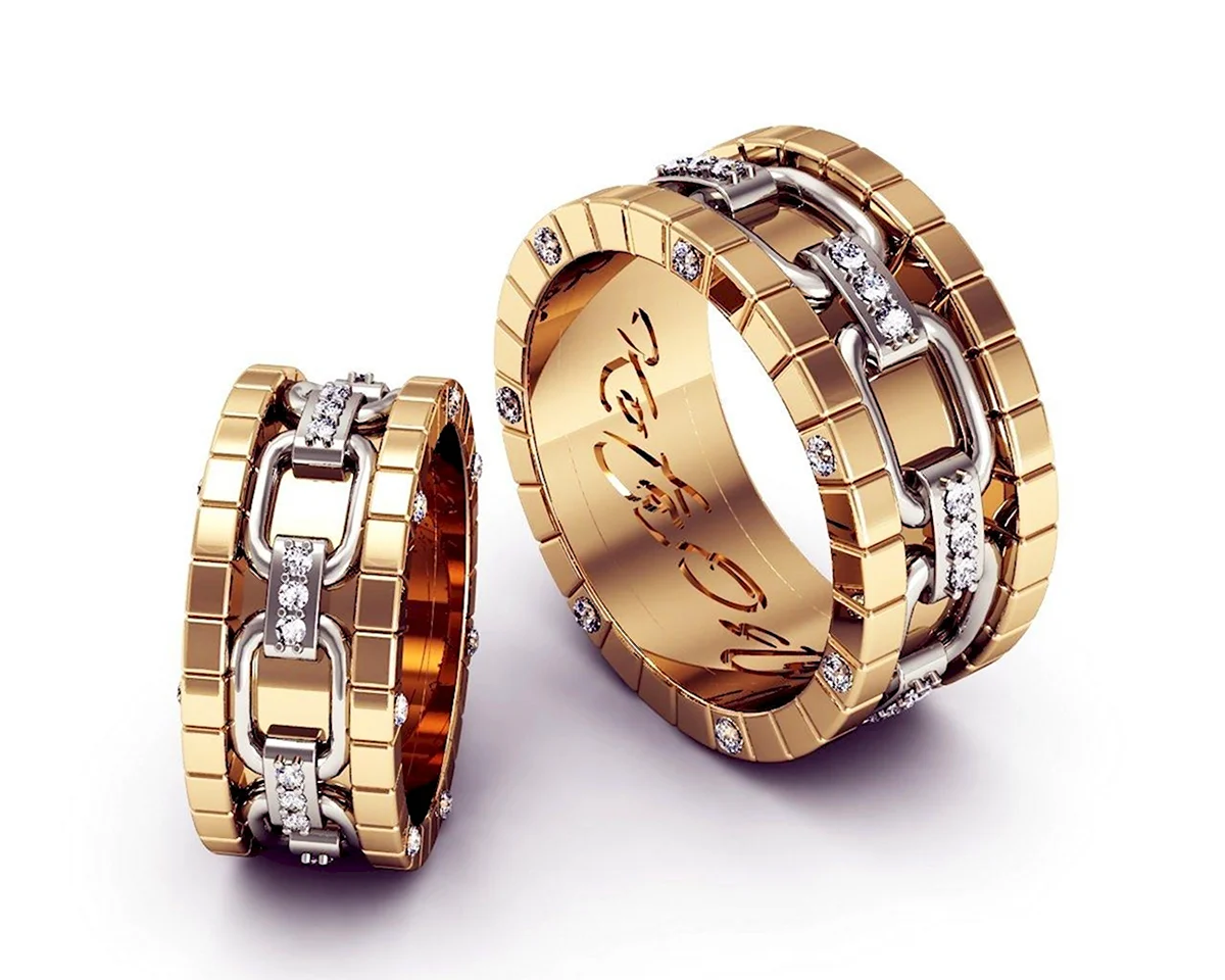 Необычные обручальные кольца из золота