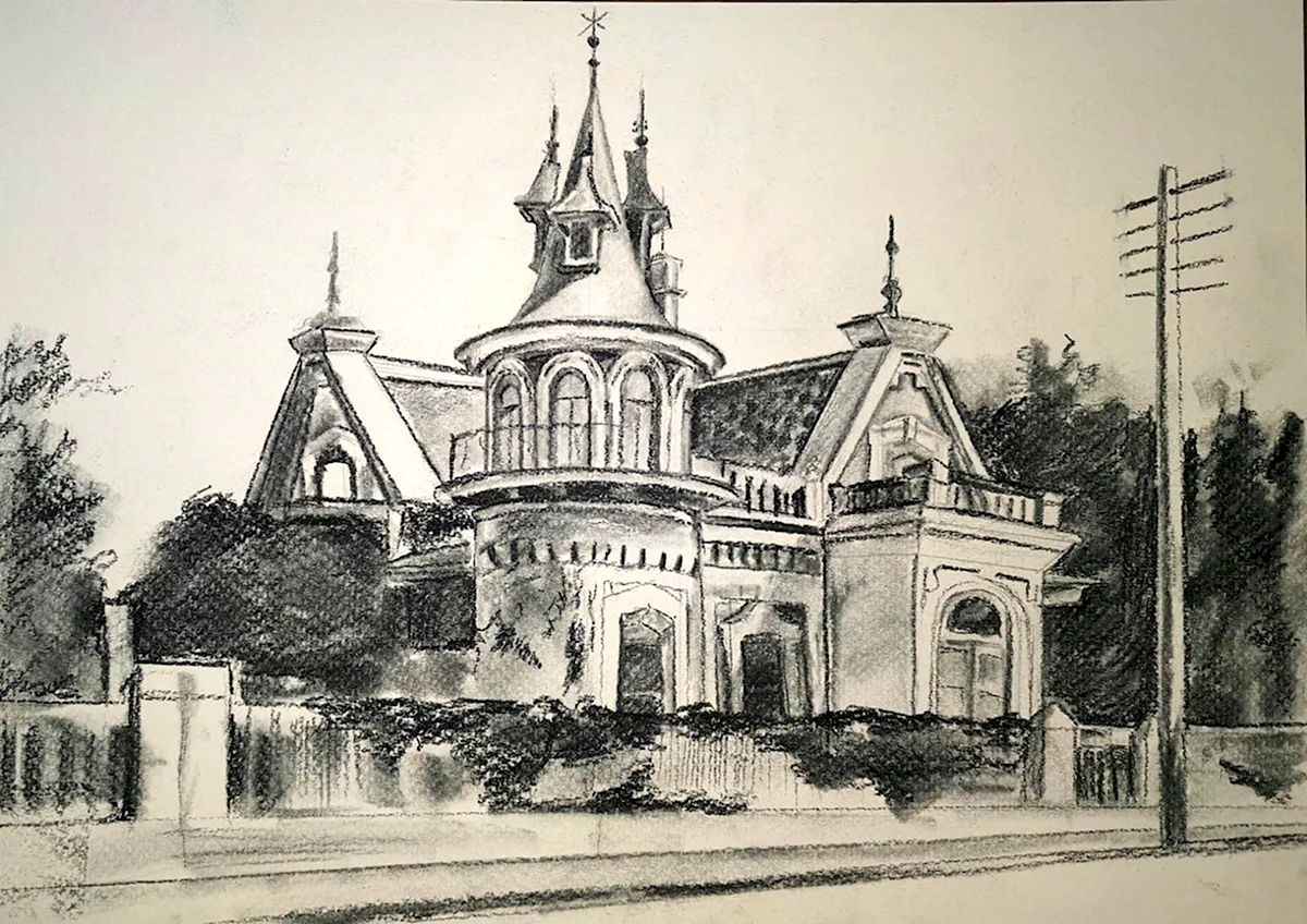Особняк Клодта Самара рисунок