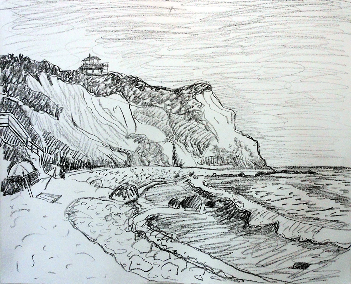 Побережье карандашом