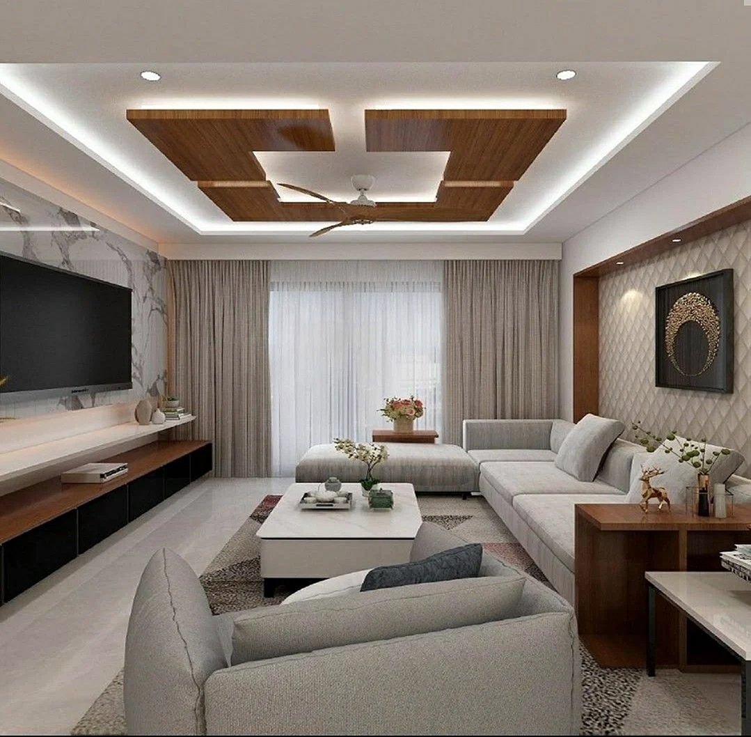 Потолок в гостиной дизайн