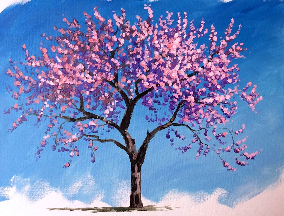 Цветущее дерево рисунок