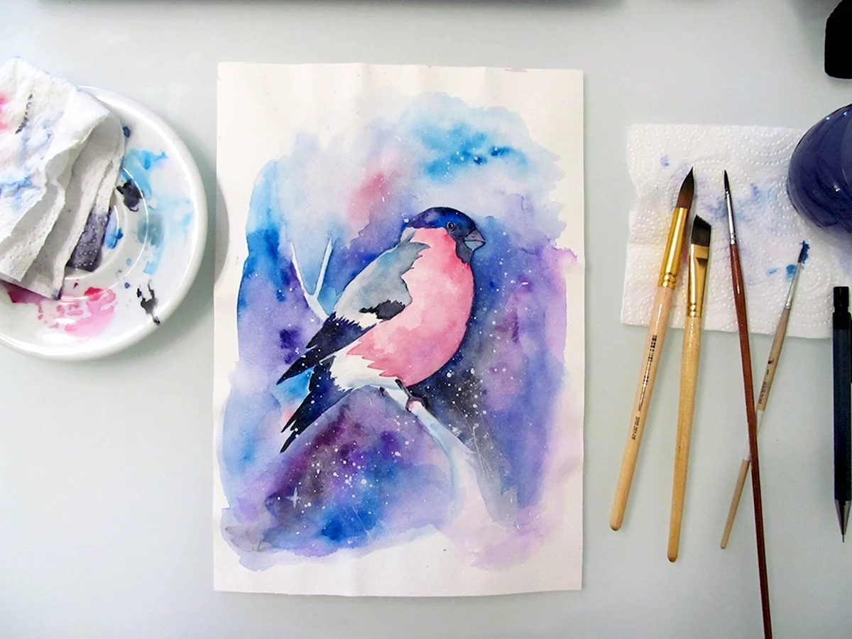 Рисунки акварелью простые