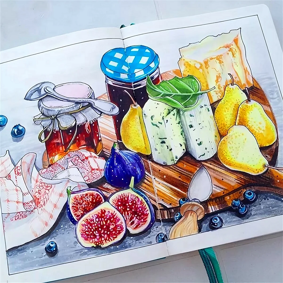 Рисунки еды акварелью