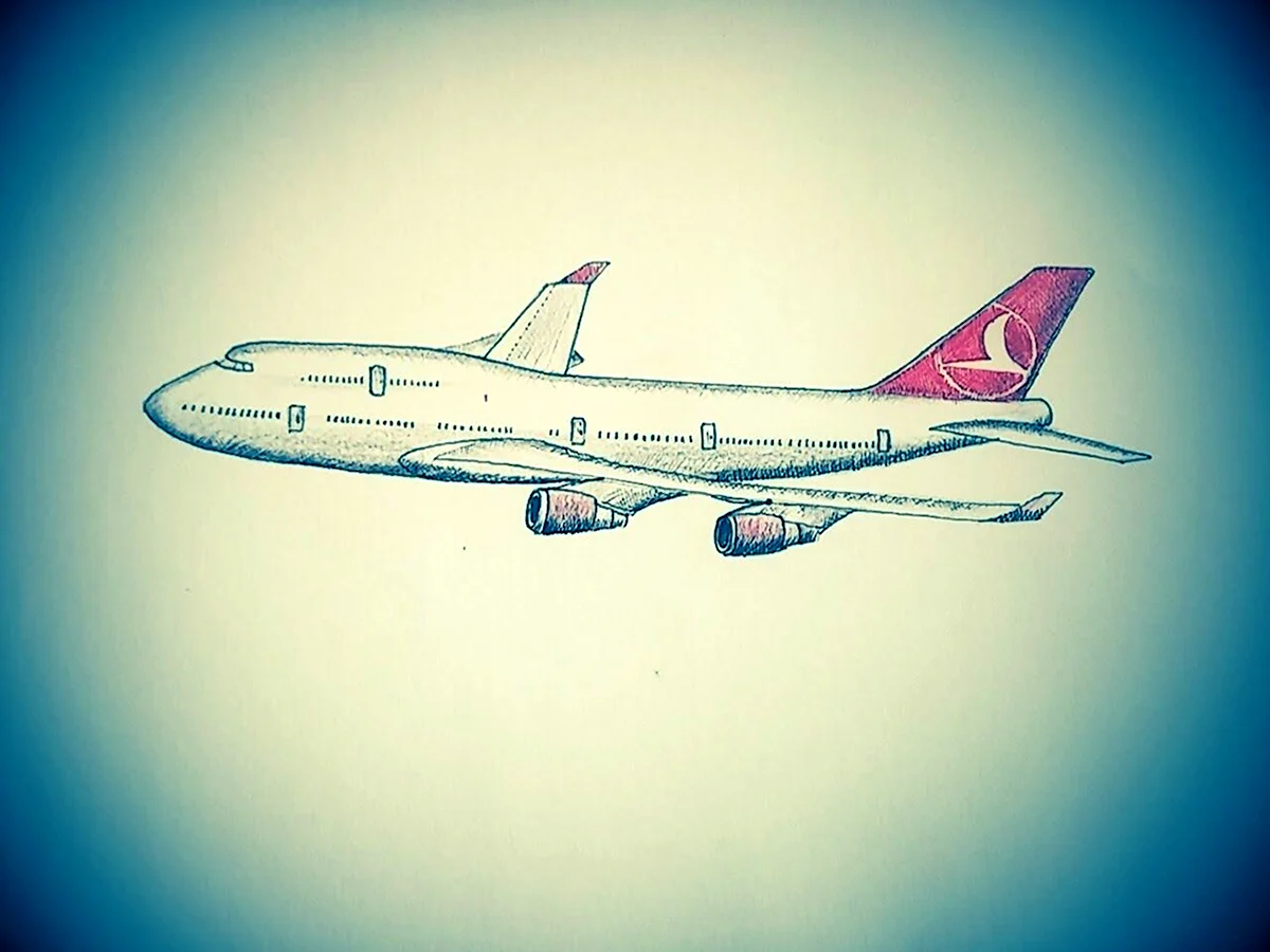 Самолет рисунок простой