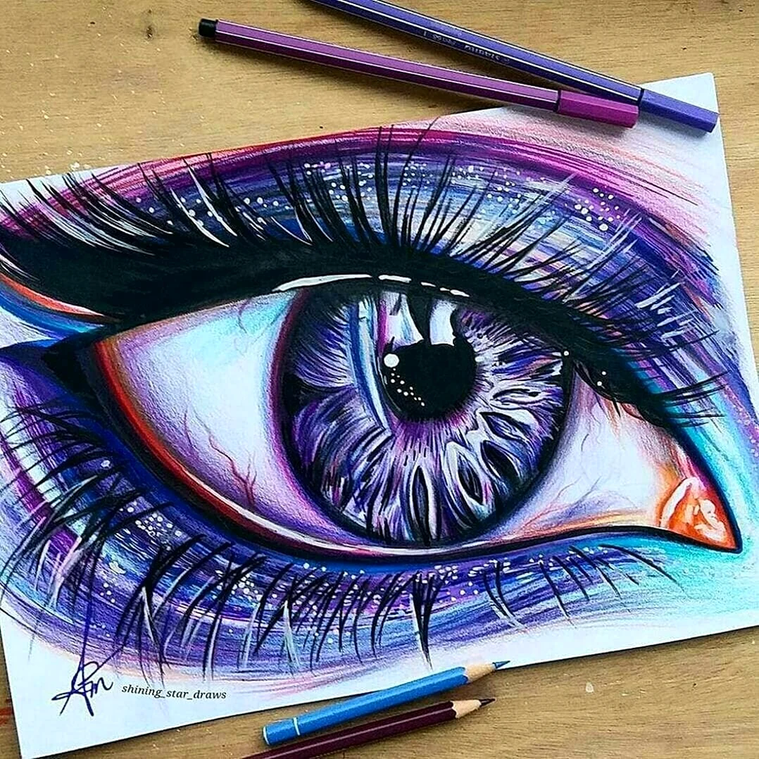 Рисунки цветными карандашами