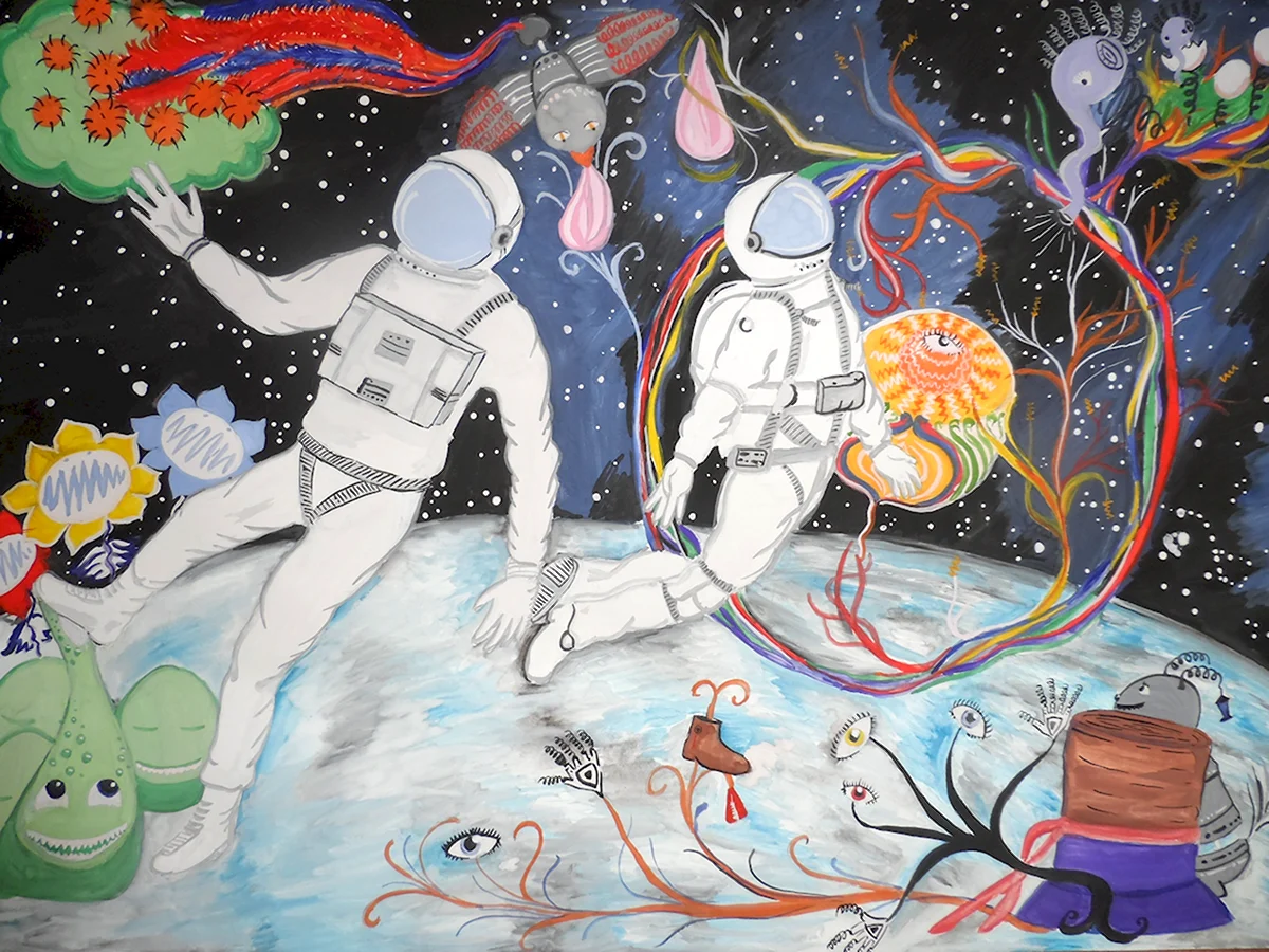 Рисунок на тему космонавт