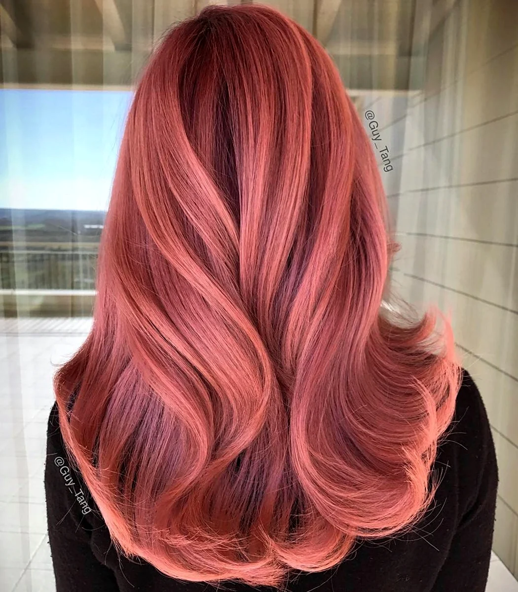 Медно розовый цвет волос