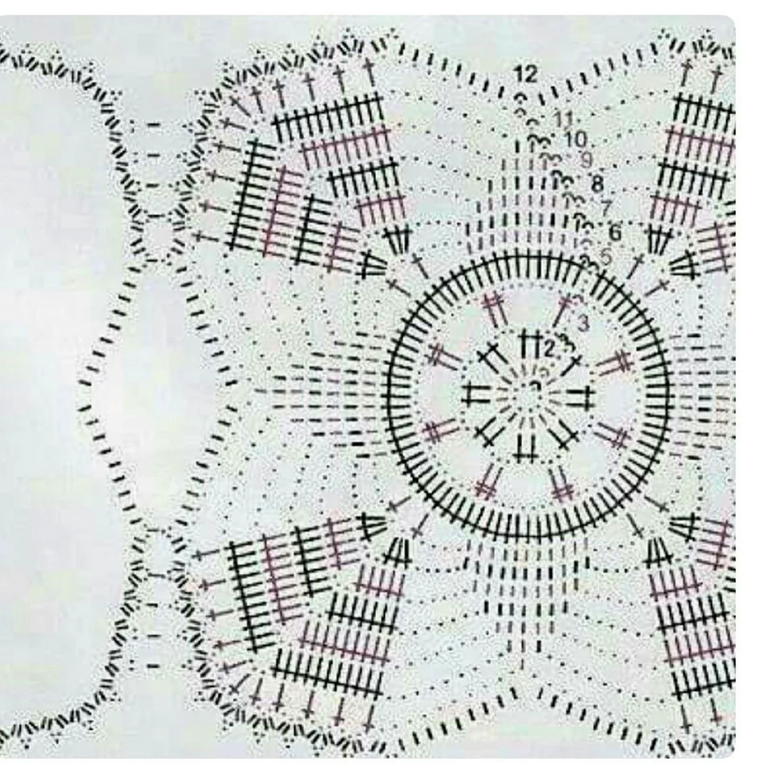 Скатерть крючком квадраты